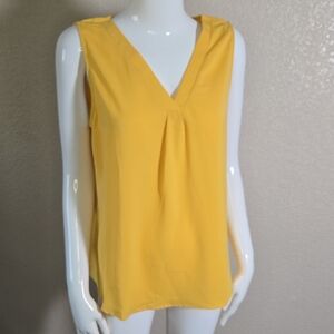 Yellow V-Neck Sleeveless Top